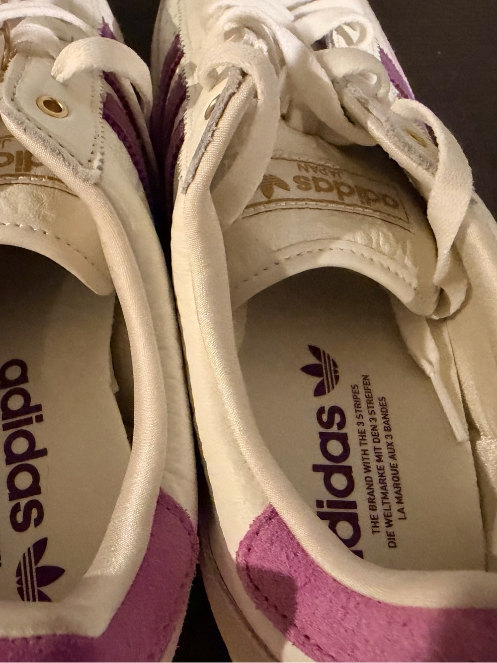 adidas Japan W Leather Sneakers in White/Purple Brand new with tags women’s 11.5 - Picture 4 of 9
